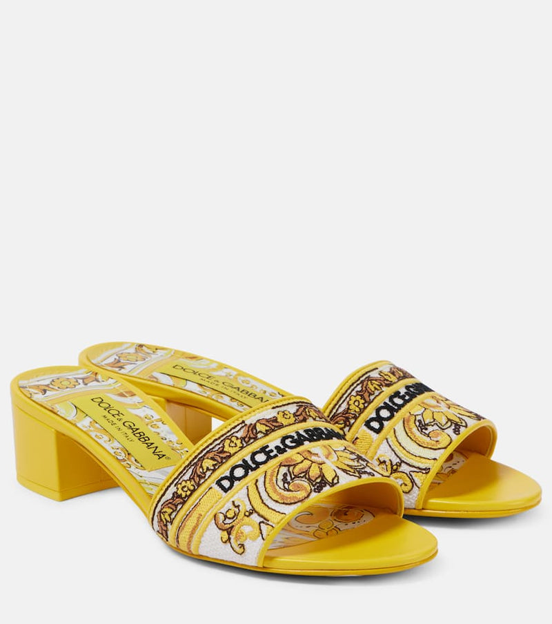 Dolce & Gabbana Majolica embroidered mules