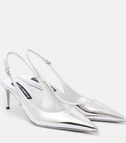 Dolce & Gabbana Metallic leather slingback pumps