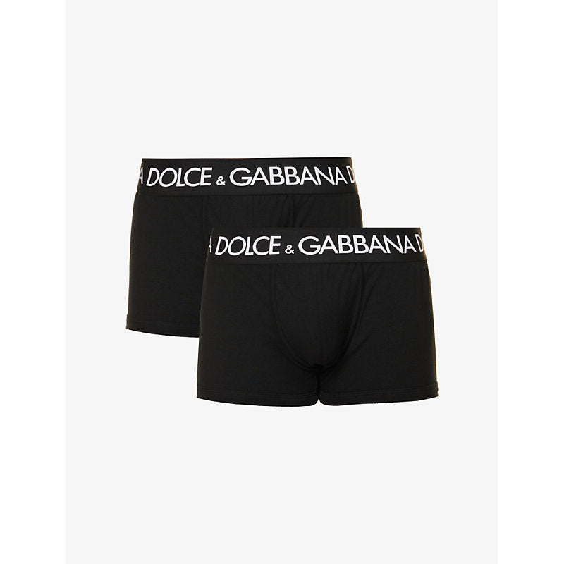 Mens Dolce & Gabbana Pack of two logo-waistband low-rise stretch-cotton boxers