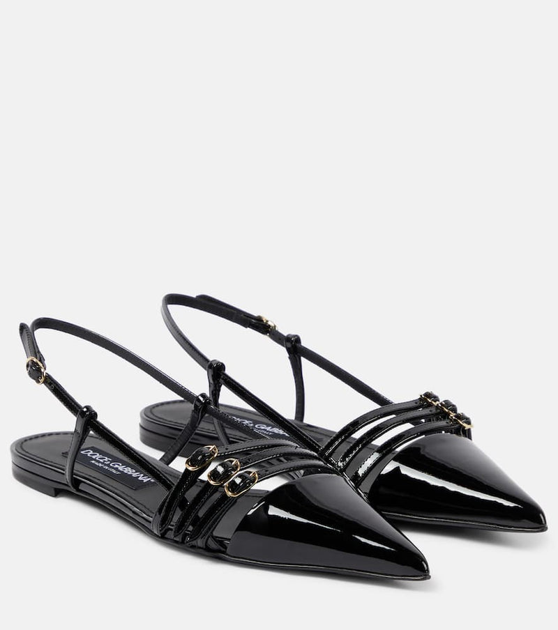 Dolce & Gabbana Patent leather slingback ballet flats