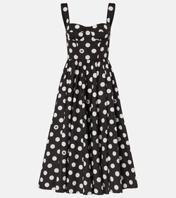 Dolce & Gabbana Polka-dot cotton poplin corset dress