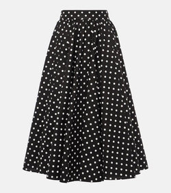 Dolce & Gabbana Polka-dot high-rise cotton poplin midi skirt | LYBSTORE