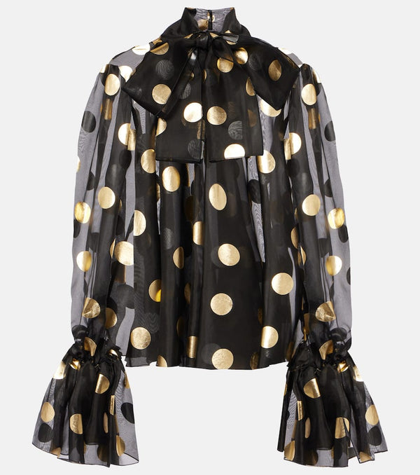 Dolce & Gabbana Polka-dot silk organza jacquard blouse