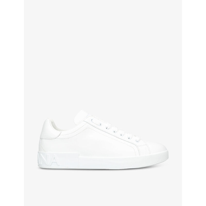 Dolce & Gabbana Portofino logo-embossed leather low-top trainers | LYBSTORE