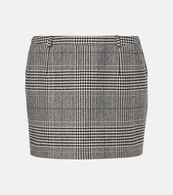 Dolce & Gabbana Prince of Wales check wool and cashmere miniskirt | LYBSTORE