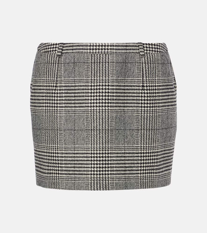 Dolce & Gabbana Prince of Wales check wool and cashmere miniskirt | LYBSTORE