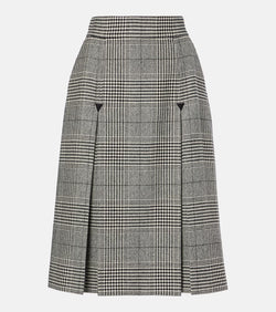 Dolce & Gabbana Prince of Wales check wool-blend midi skirt