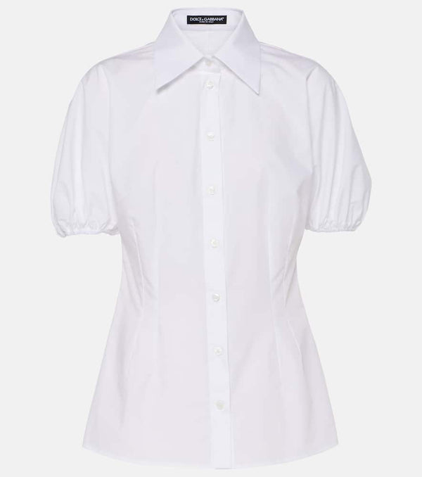 Dolce & Gabbana Puff-sleeve cotton poplin blouse