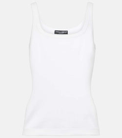 Dolce & Gabbana Ribbed-knit cotton tank top