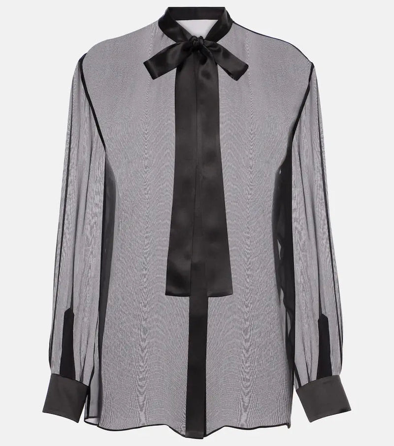 Dolce & Gabbana Tie-neck silk blouse | LYBSTORE