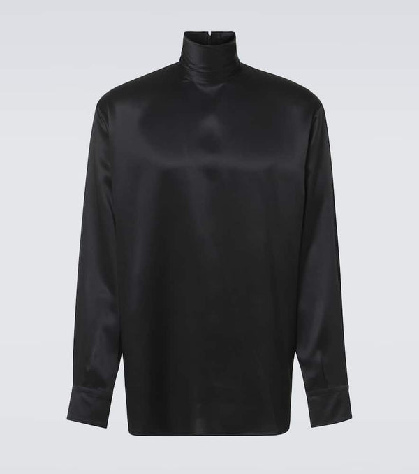 Dolce & Gabbana Turtleneck silk satin shirt