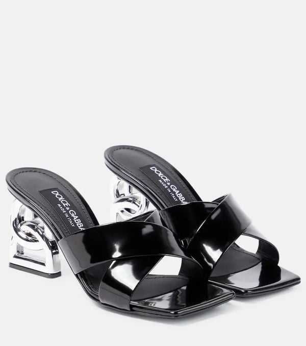 Dolce & Gabbana 3.5 logo leather high sandals | LYBSTORE