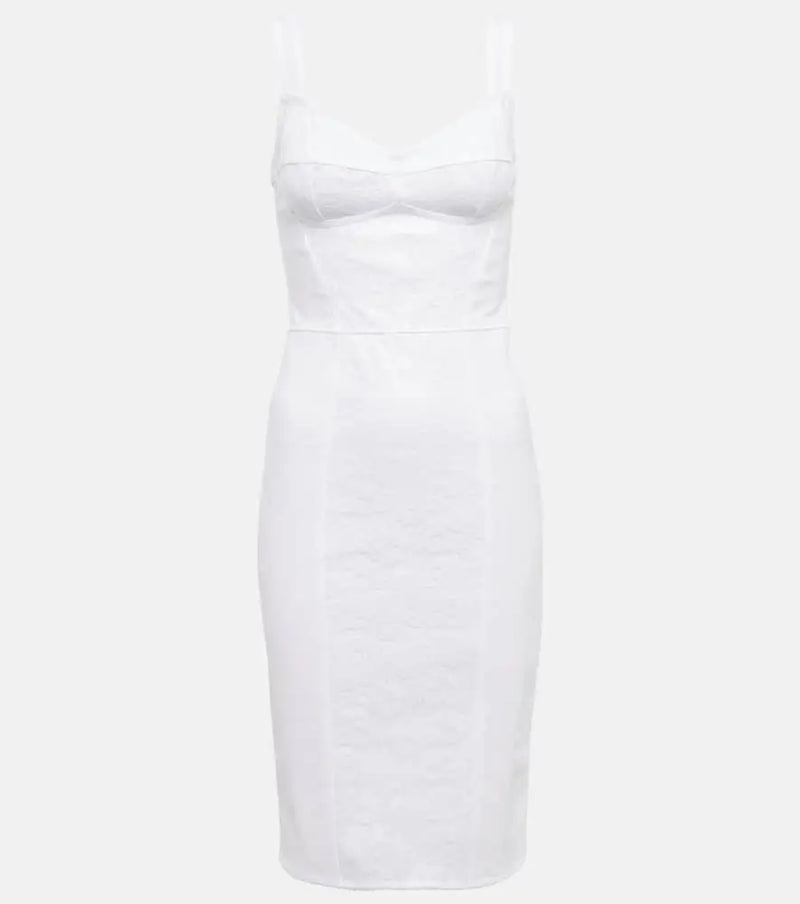 Dolce & Gabbana Bustier lace-trimmed midi dress | LYBSTORE