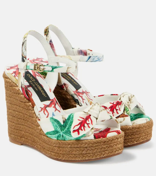 Dolce & Gabbana Capri Cava printed espadrille wedges | LYBSTORE