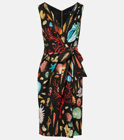 Dolce & Gabbana Capri printed tie-detail cotton midi dress | LYBSTORE