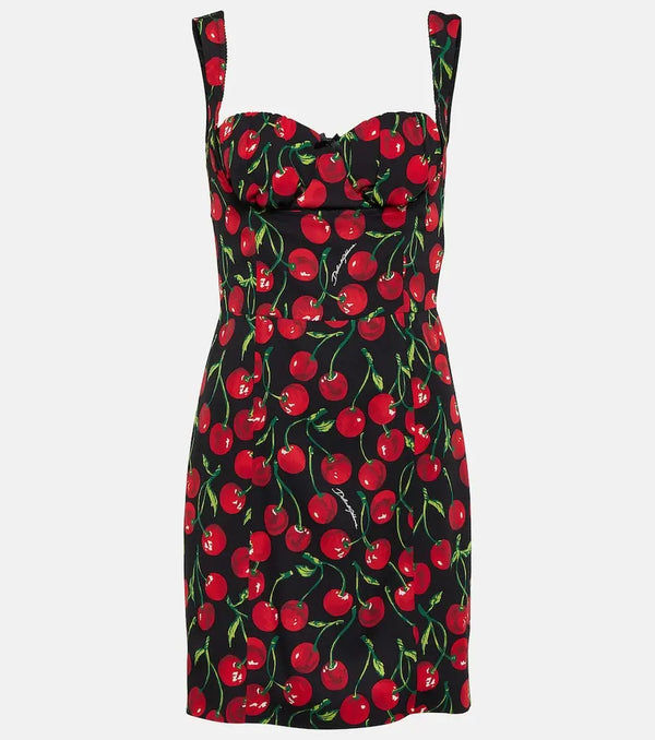 Dolce & Gabbana Cherry charmeuse minidress | LYBSTORE