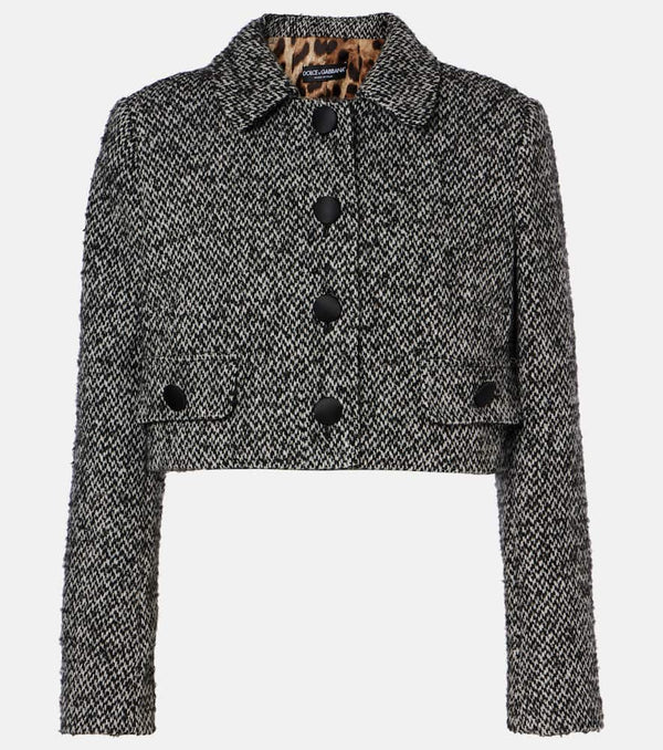 Dolce & Gabbana Cropped wool-blend tweed jacket | LYBSTORE