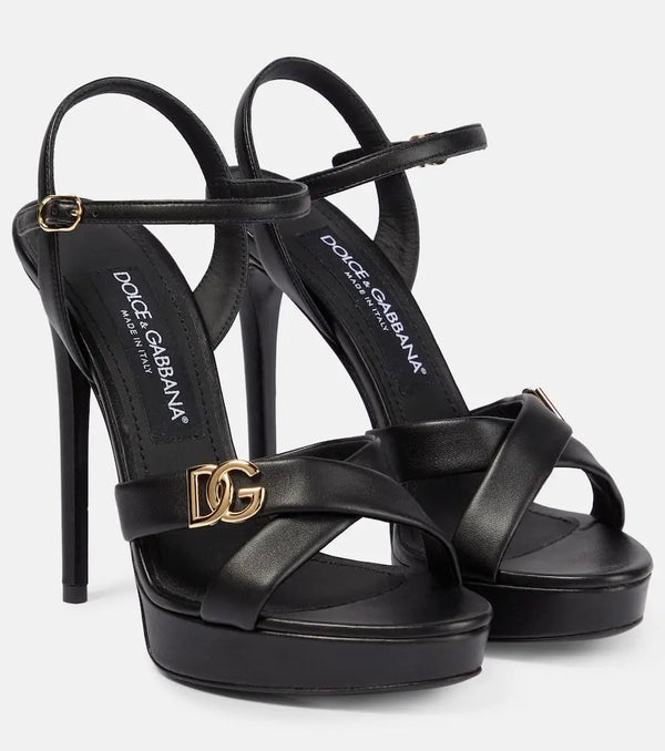 Dolce & Gabbana DG leather platform sandals | LYBSTORE