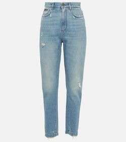 Dolce & Gabbana Distressed high-rise jeans | LYBSTORE