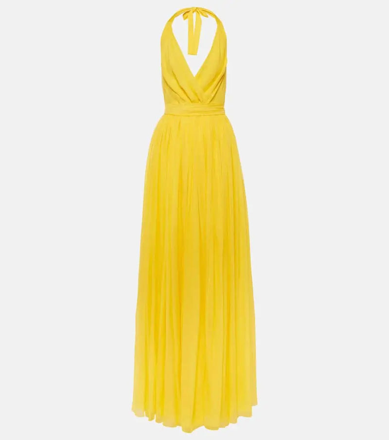 Dolce & Gabbana Halterneck silk chiffon gown | LYBSTORE