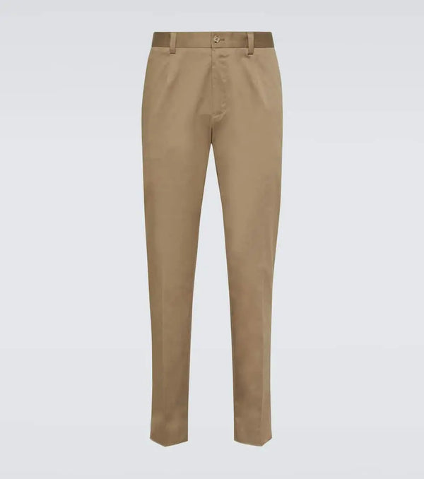 Dolce & Gabbana High-rise cotton-blend chinos | LYBSTORE