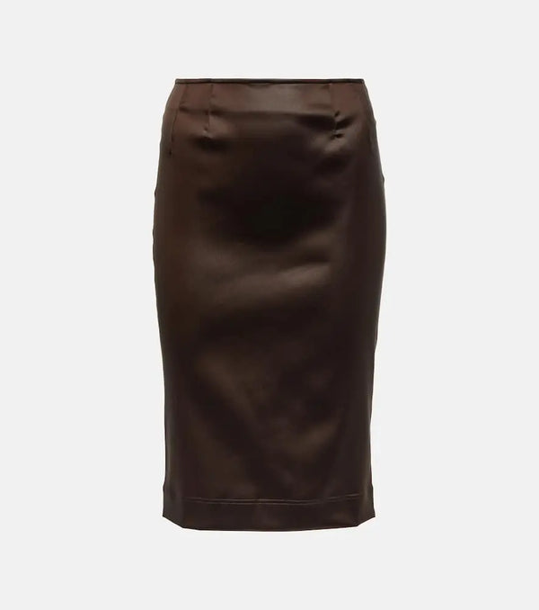 Dolce & Gabbana High-rise satin pencil skirt | LYBSTORE