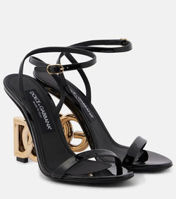 Dolce & Gabbana Keira logo patent leather sandals | LYBSTORE