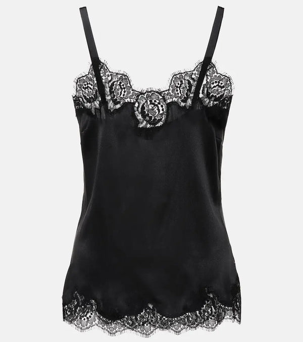 Dolce & Gabbana Lace-trimmed satin camisole | LYBSTORE