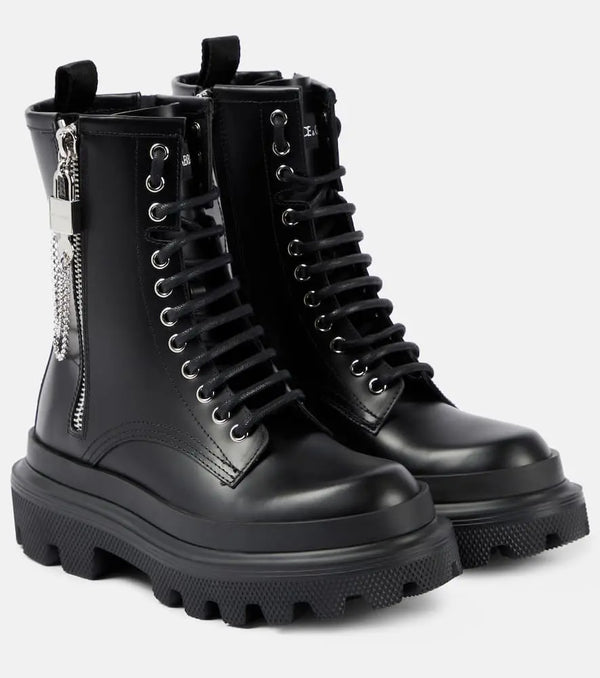 Dolce & Gabbana Leather combat boots | LYBSTORE