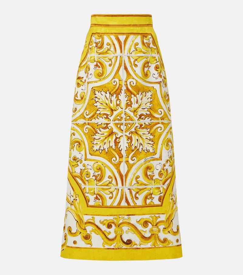 Dolce & Gabbana Majolica brocade midi skirt | LYBSTORE