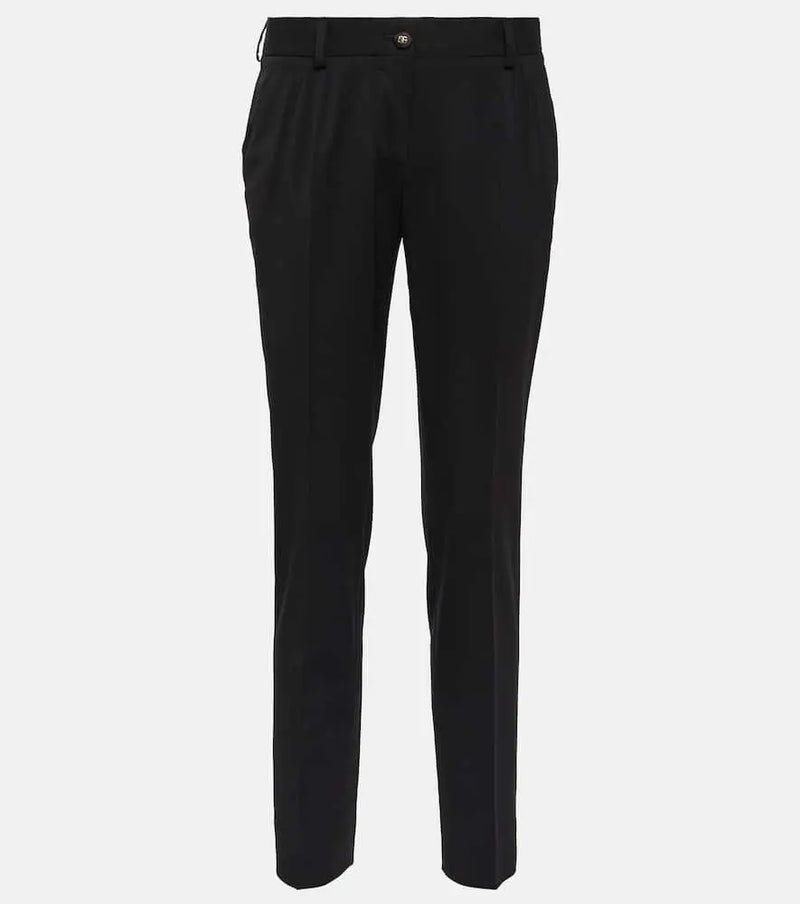 Dolce & Gabbana Mid-rise straight wool-blend pants | LYBSTORE