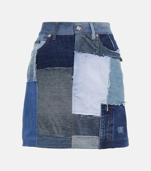 Dolce & Gabbana Patchwork denim miniskirt | LYBSTORE