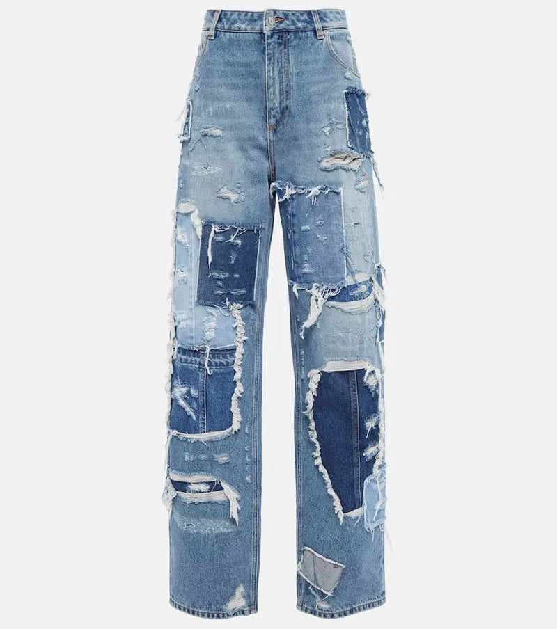 Dolce & Gabbana Patchwork wide-leg jeans | LYBSTORE