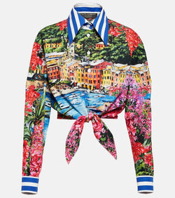 Dolce & Gabbana Portofino printed cotton jersey T-shirt | LYBSTORE