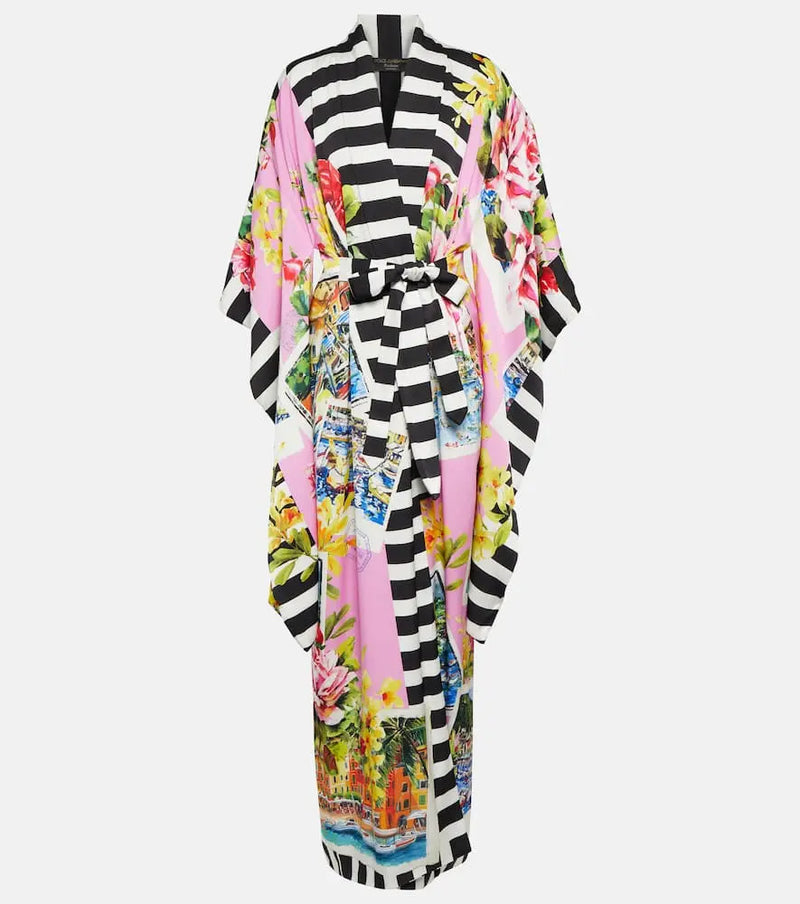 Dolce & Gabbana Portofino printed silk-blend kimono | LYBSTORE