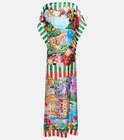 Dolce & Gabbana Portofino printed silk twill kaftan | LYBSTORE