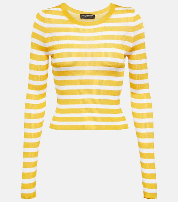 Dolce & Gabbana Portofino ribbed-knit striped top | LYBSTORE