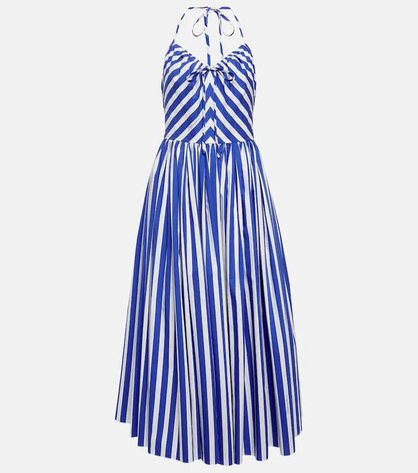 Dolce & Gabbana Portofino striped cotton midi dress | LYBSTORE