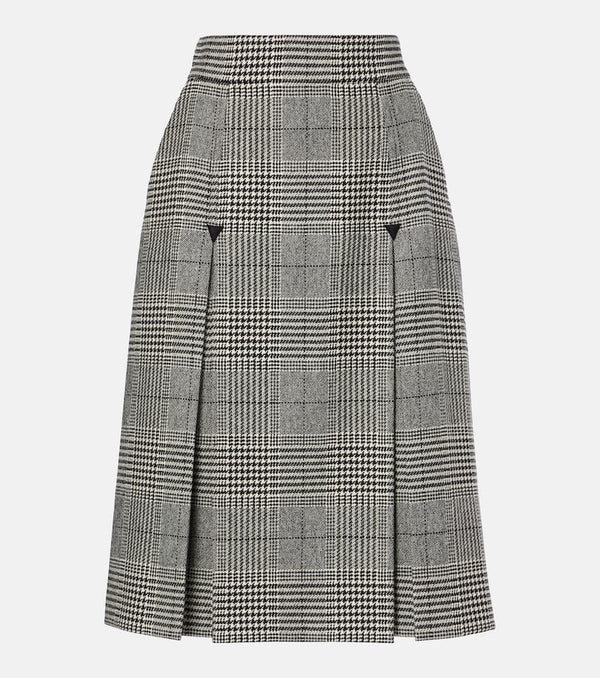 Dolce & Gabbana Prince of Wales check wool-blend midi skirt | LYBSTORE