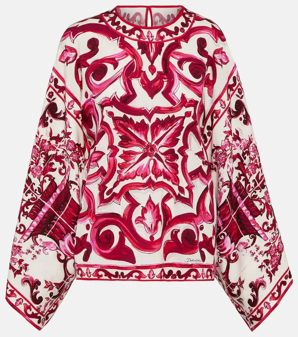 Dolce & Gabbana Printed charmeuse blouse | LYBSTORE