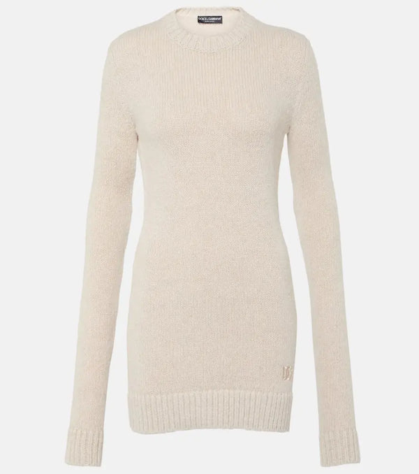 Dolce & Gabbana Ribbed-knit wool-blend sweater dress | LYBSTORE