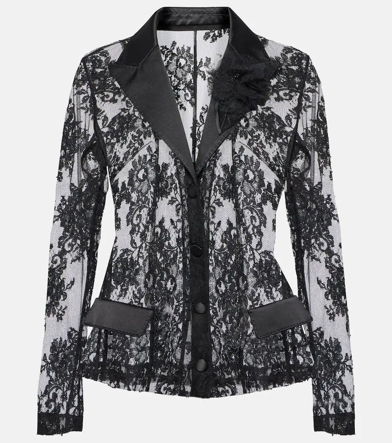 Dolce & Gabbana Satin-trimmed lace jacket