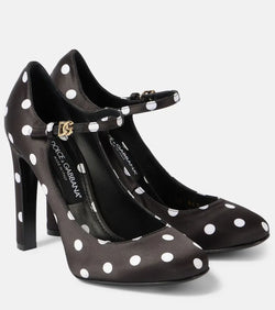 Dolce & Gabbana Sharon polka-dot satin Mary Jane pumps | LYBSTORE