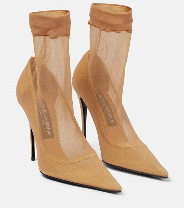 Dolce & Gabbana x Kim stretch tulle sock ankle boots | LYBSTORE