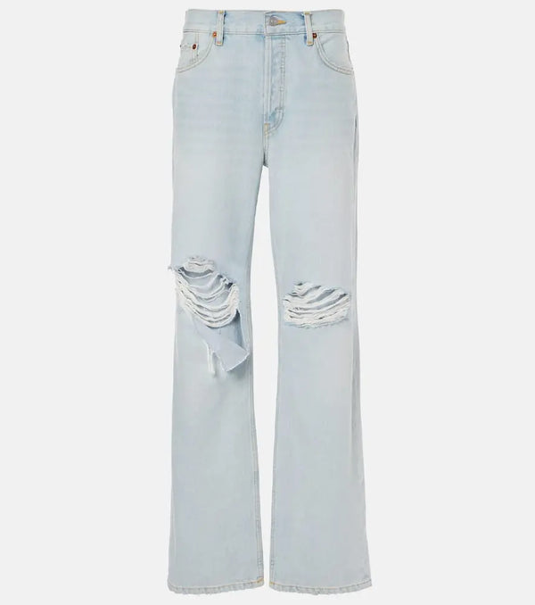 Re/Done Loose Long distressed straight jeans | LYBSTORE