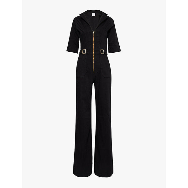 Womens Donna Ida Cassandra flared-leg stretch-woven blend jumpsuit