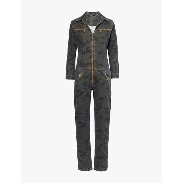 Womens Donna Ida Dolly The Flight Suit camouflage-print stretch-cotton jumpsuit