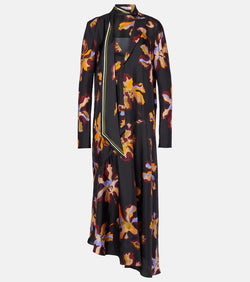 Dorothee Schumacher Asymmetric printed silk twill midi dress