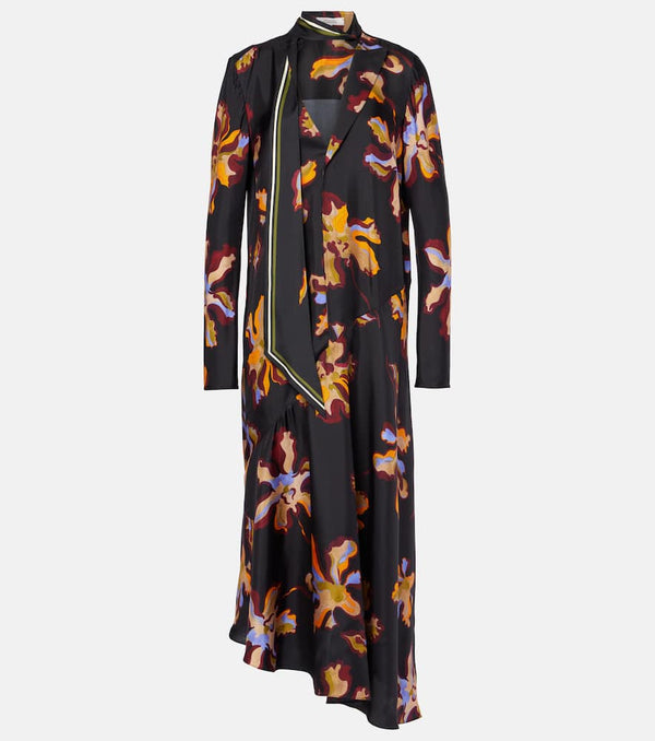 Dorothee Schumacher Asymmetric printed silk twill midi dress