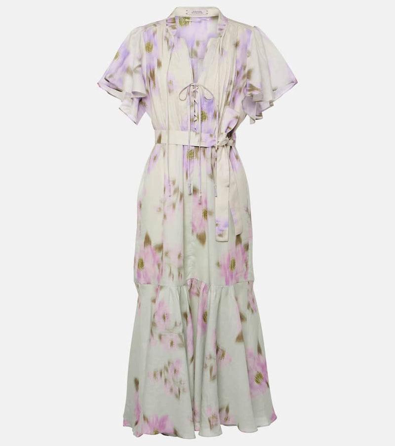 Dorothee Schumacher Blooming Volumes floral cotton midi dress | LYBSTORE